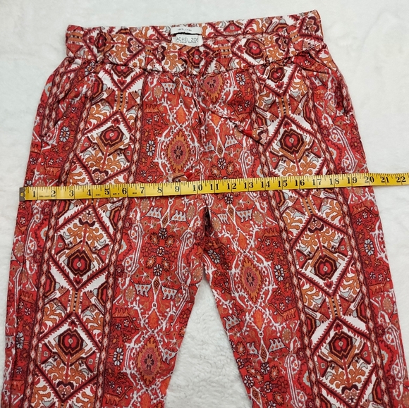 Rachel Zoe Multicolor Boho Linen Crop High Rise Pull On Pants Size S - Picture 5 of 11